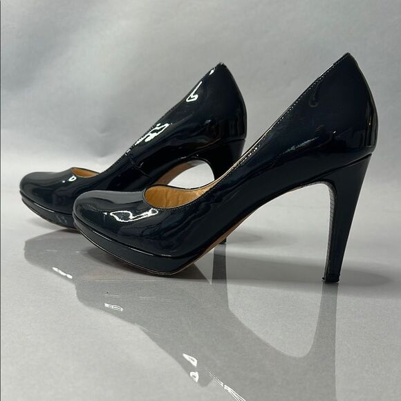 Cole Haan | Navy Blue | Patent Leather Pumps | Size 8.5B | Nike Air Sole (1525) - Picture 4 of 14